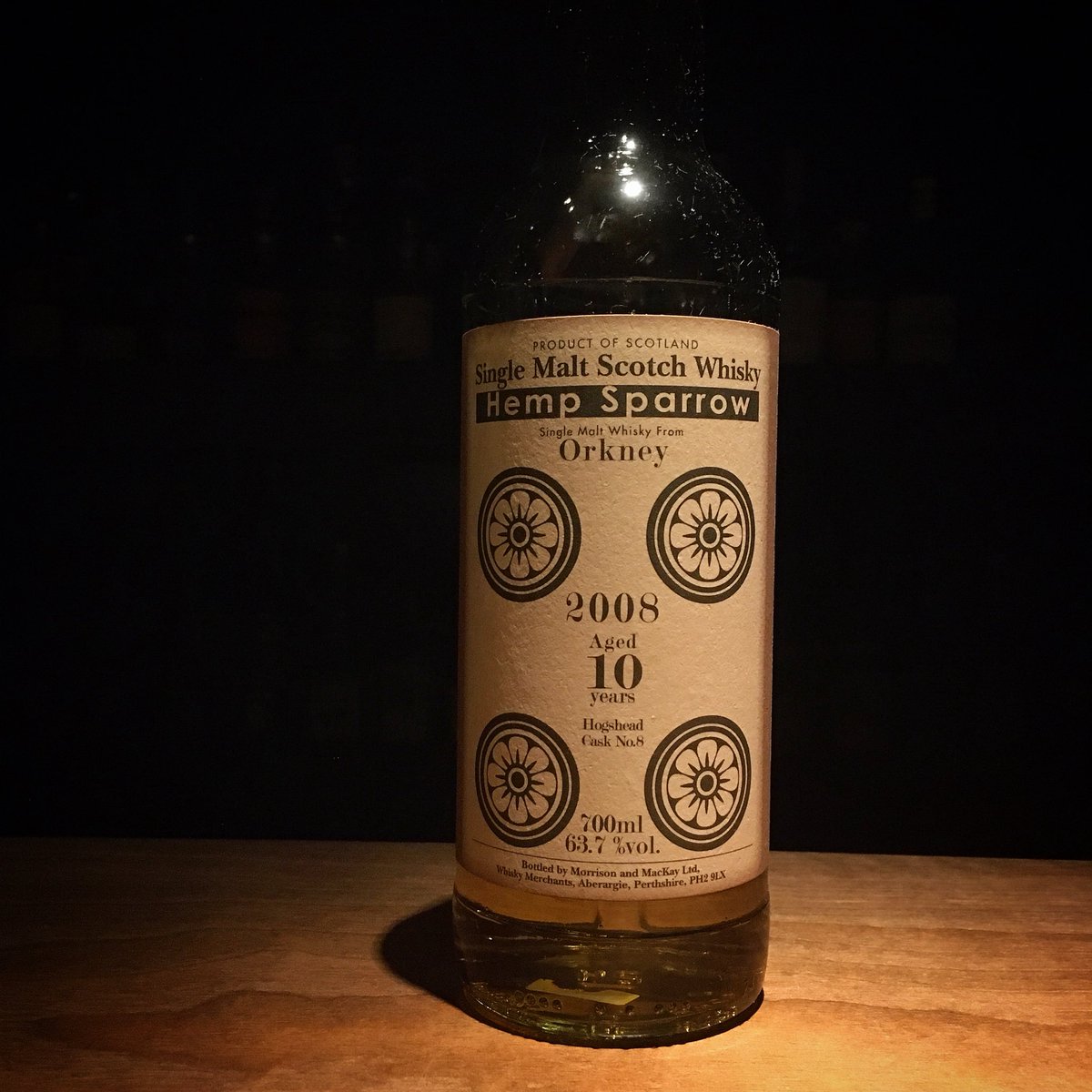 ヘンプスパロー(Hemp Sparrow) 四筒 オークニー 2008 10年 63.7度 700ml