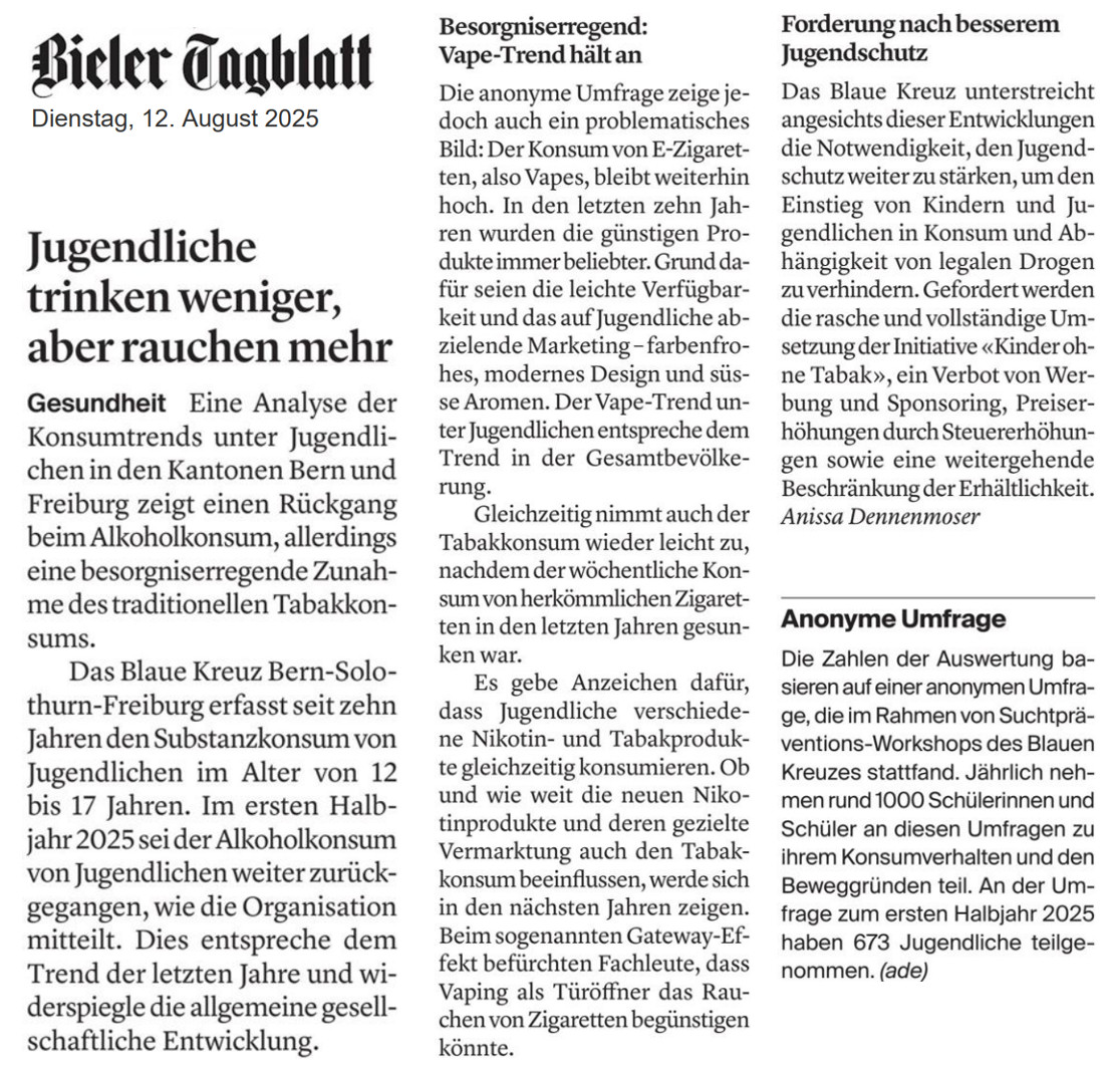 #Alkohol rückläufig, #Nikotin-Konsum steigend. Echter #Jugendschutz würde Werbung für krankmachende und todbringende Produkte verbieten. Auch Preiserhöhungen durch höhere Steuern und Einschränkung der Erhältlichkeit wären wirksam. #KinderOhneTabak #Tabak #Vapes #vapen #rauchen