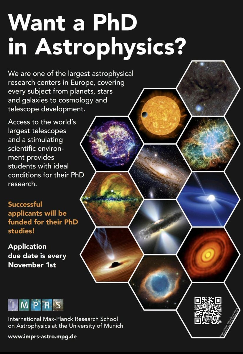 PhD in Astrophysics
We are the joint International Max-Planck Research School (IMPRS) on Astrophysics of

the Max Planck Institute for Extraterrestrial Physics (MPE)
the Max Planck Institute for Astrophysics (MPA)
the University Observatory Munich at the Ludwig Maximilians