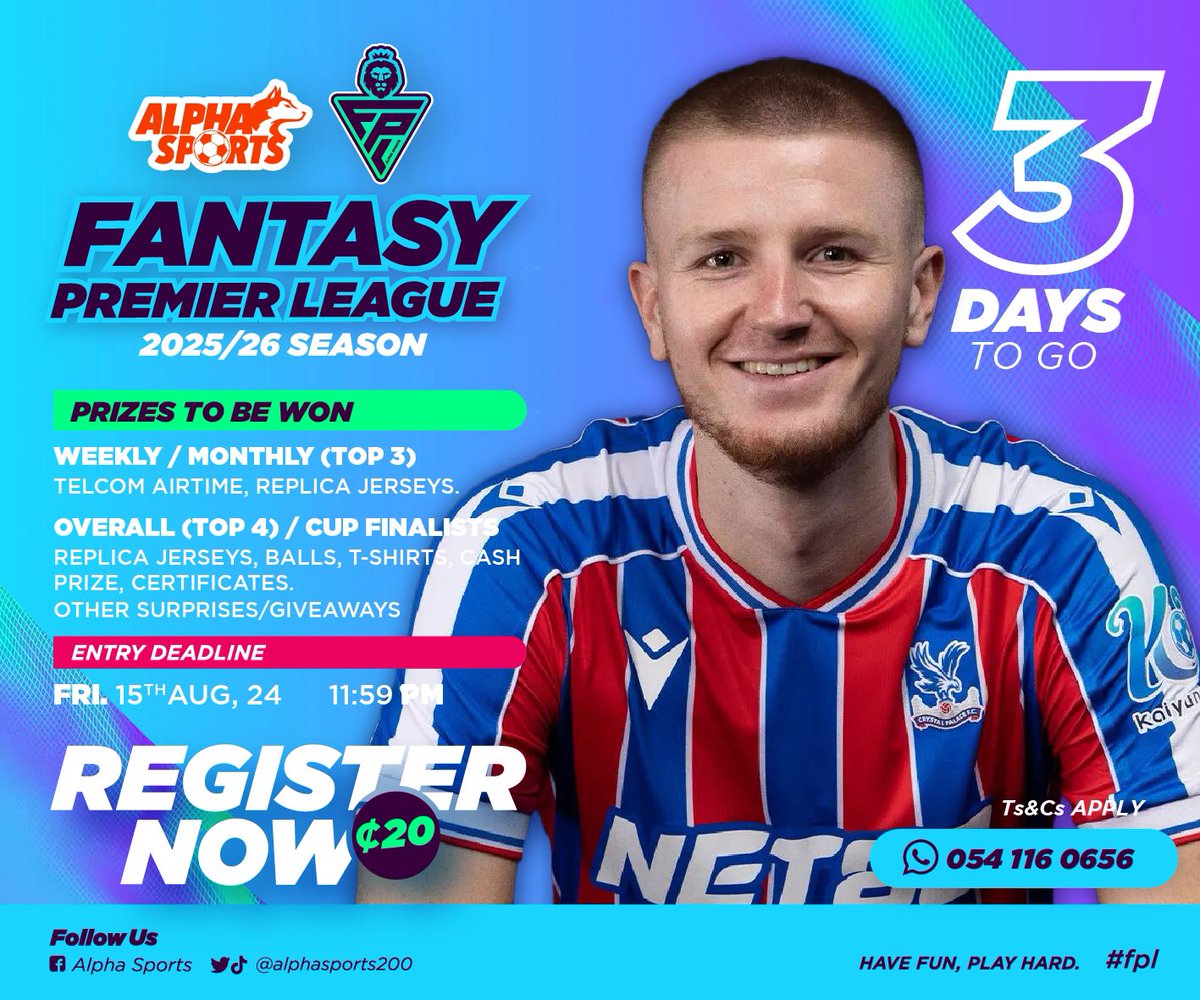 We’re off in three…