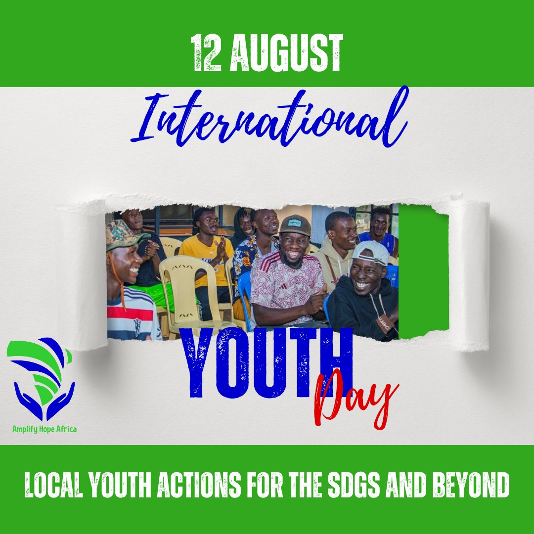 AmplifyhopeAfr's tweet image. Happy International Youth Day! 🌍
Today, we celebrate the energy, creativity, and determination of our young people globally. Under the theme "Local Youth Actions for the Sdgs and Beyond," we acknowledge the efforts made so far by the young leaders in promoting change.