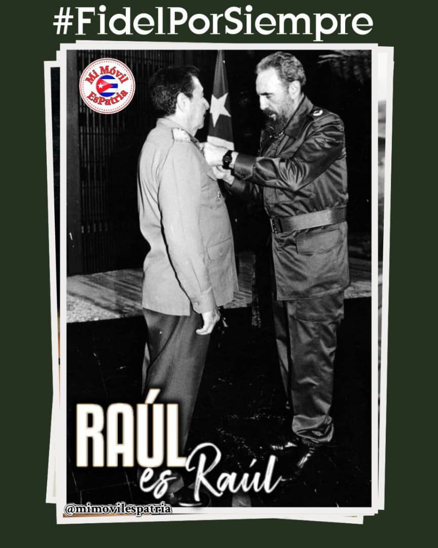 "Fidel es Fidel, todos lo sabemos bien. Fidel es insustituible y el pueblo continuará su obra" #RaúlEsRaúl
#MiMóvilEsPatria