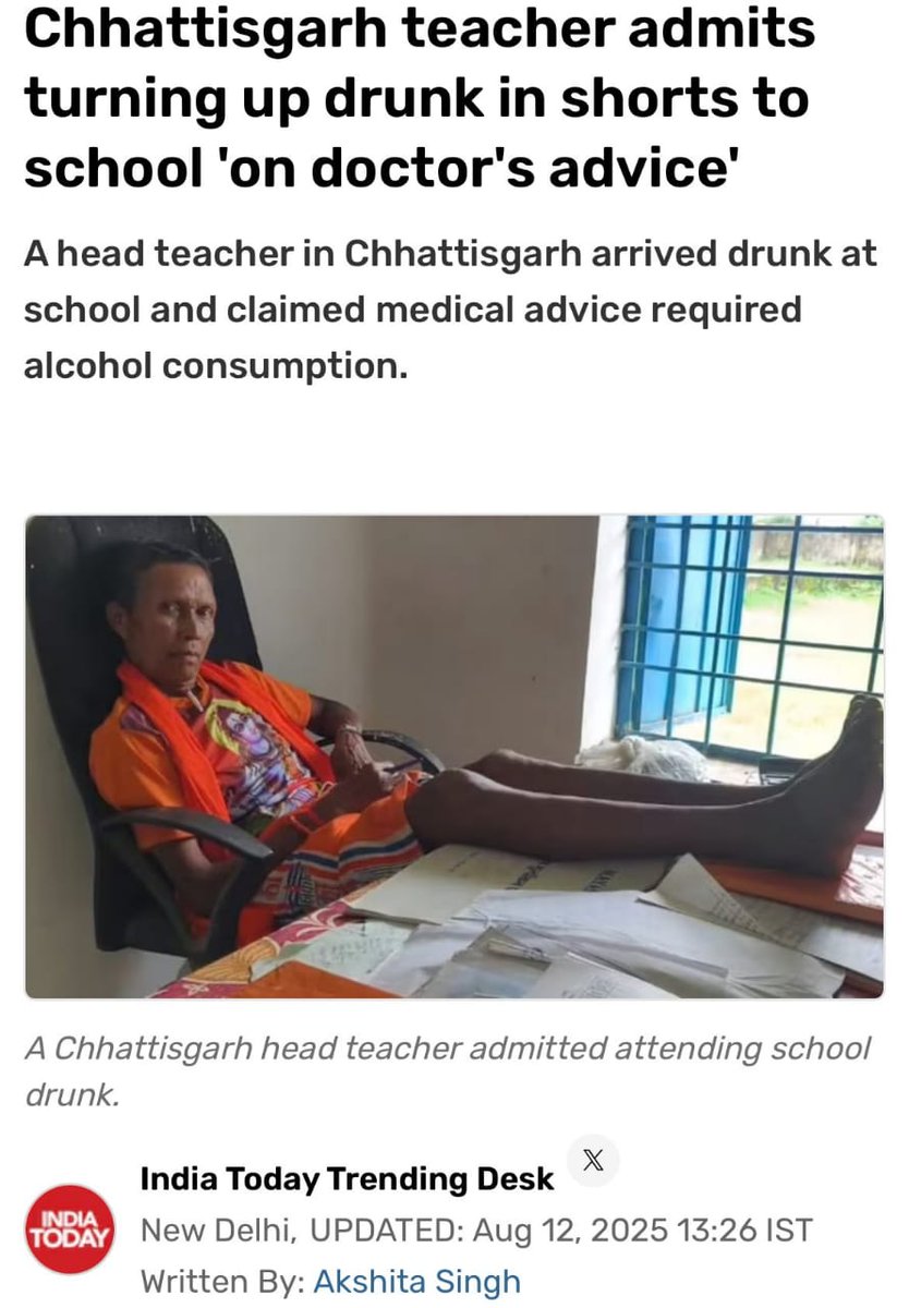 Principal of a government school in Chattisgarh- Powered &amp; empowered by Double Engine Sarkar.
Lucky to be in the Amrit Kaal 😂