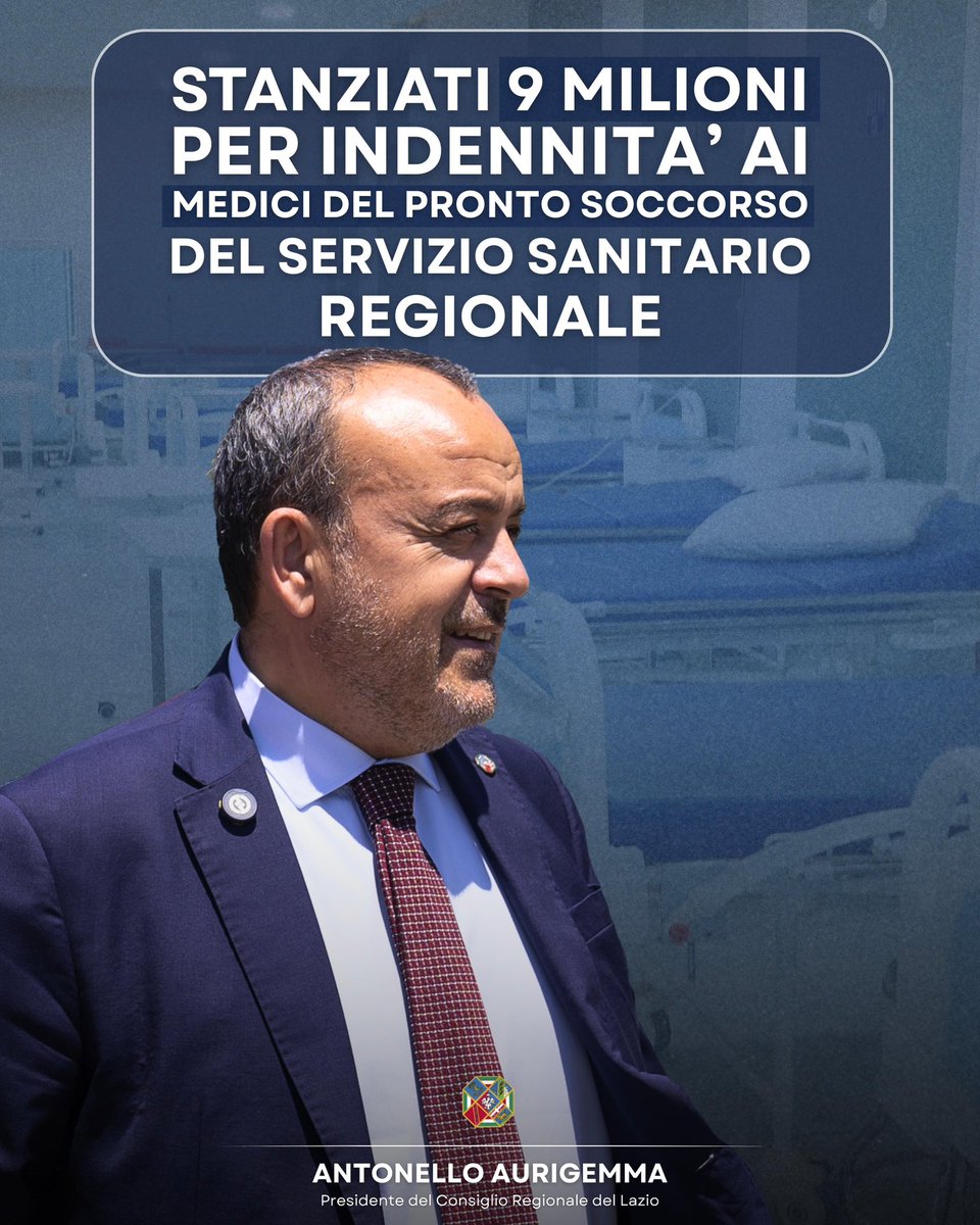 La Regione Lazio investe 9 milioni di euro nel 2025 per supportare i medici dei pronto soccorso, con un’indennità una tantum. 

Un passo importante per migliorare il servizio sanitario regionale. 

#Sanità #Lazio