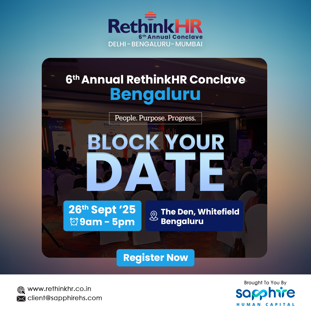 itsRethinkHR's tweet photo. RethinkHR is heading to #Bengaluru for its 6th annual edition on 26th September 2025

Early bird participation fee is now live for a limited time

🔗Pay now to Secure your Spot
➡️https://t.co/Pm78BJT3N2
📅26th Sept Friday
📍The Den, Whitefield, Bengaluru

Contact Us: 7021487871 https://t.co/794uA5MQmZ