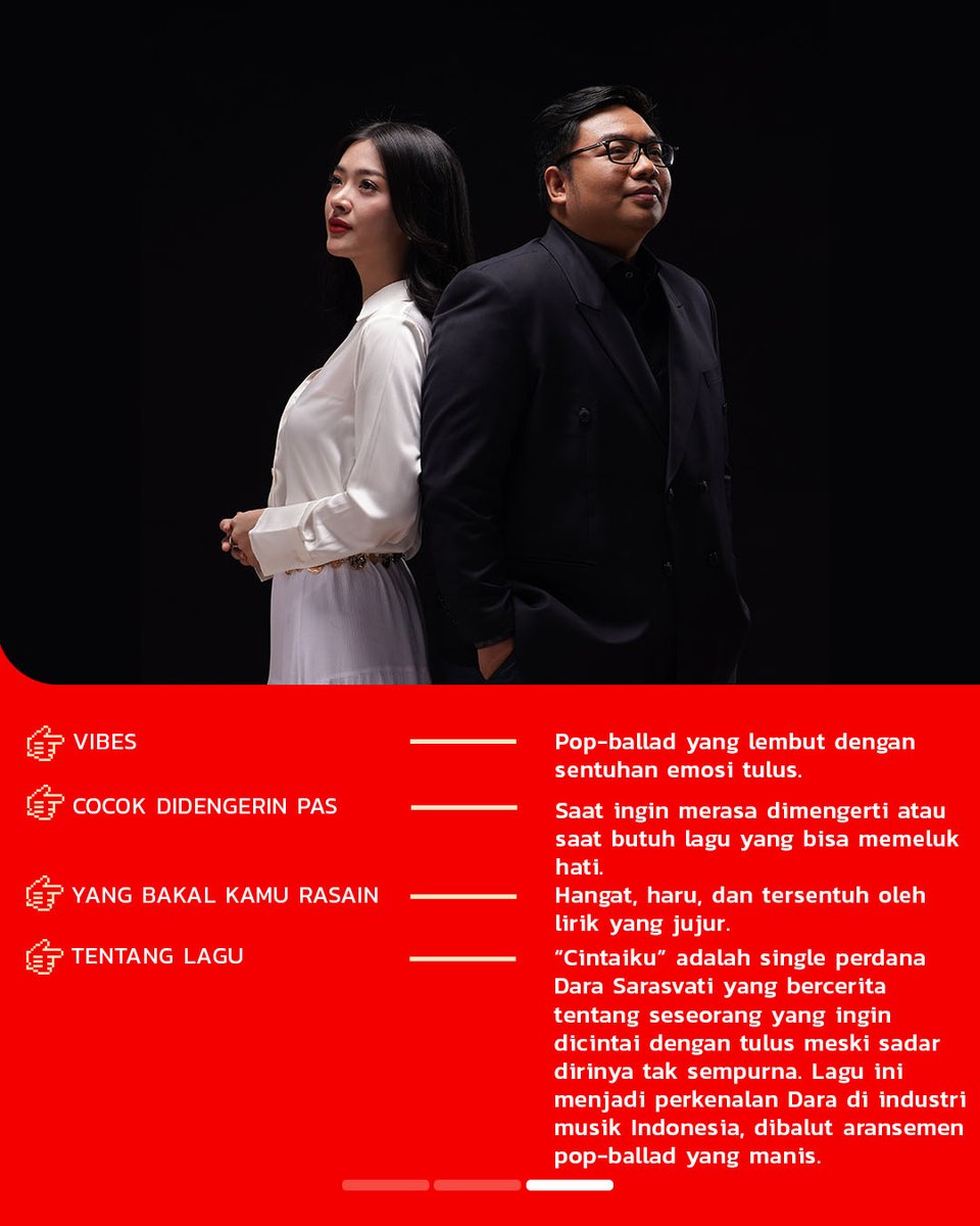 Siap-siap jatuh hati sama suara dan cerita Dara Sarasvati ❤️

Lewat single perdananya “Cintaiku”, Dara bercerita tentang keinginan untuk dicintai dengan tulus, meski sadar dirinya tak sempurna.

Dengerin “Cintaiku” di Langit Musik -&gt; klik lang.it/Cintaiku