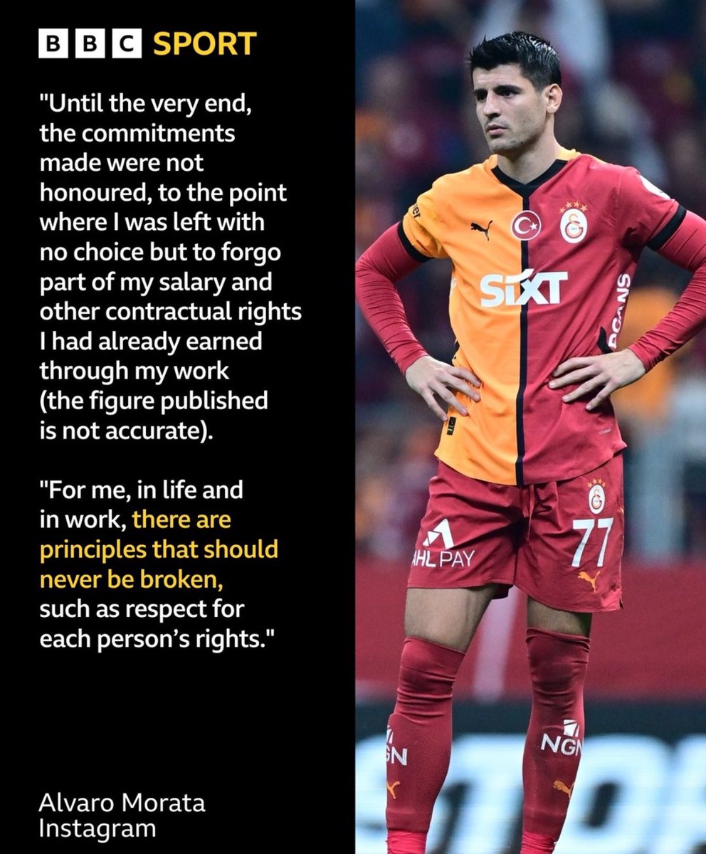 #SONDAKİKA | Morata’nın Galatasaray’dan skandal ayrılışını ve sözleşmede yayınlanan rakamların doğru olmadığını BBC tüm dünyaya duyurdu.