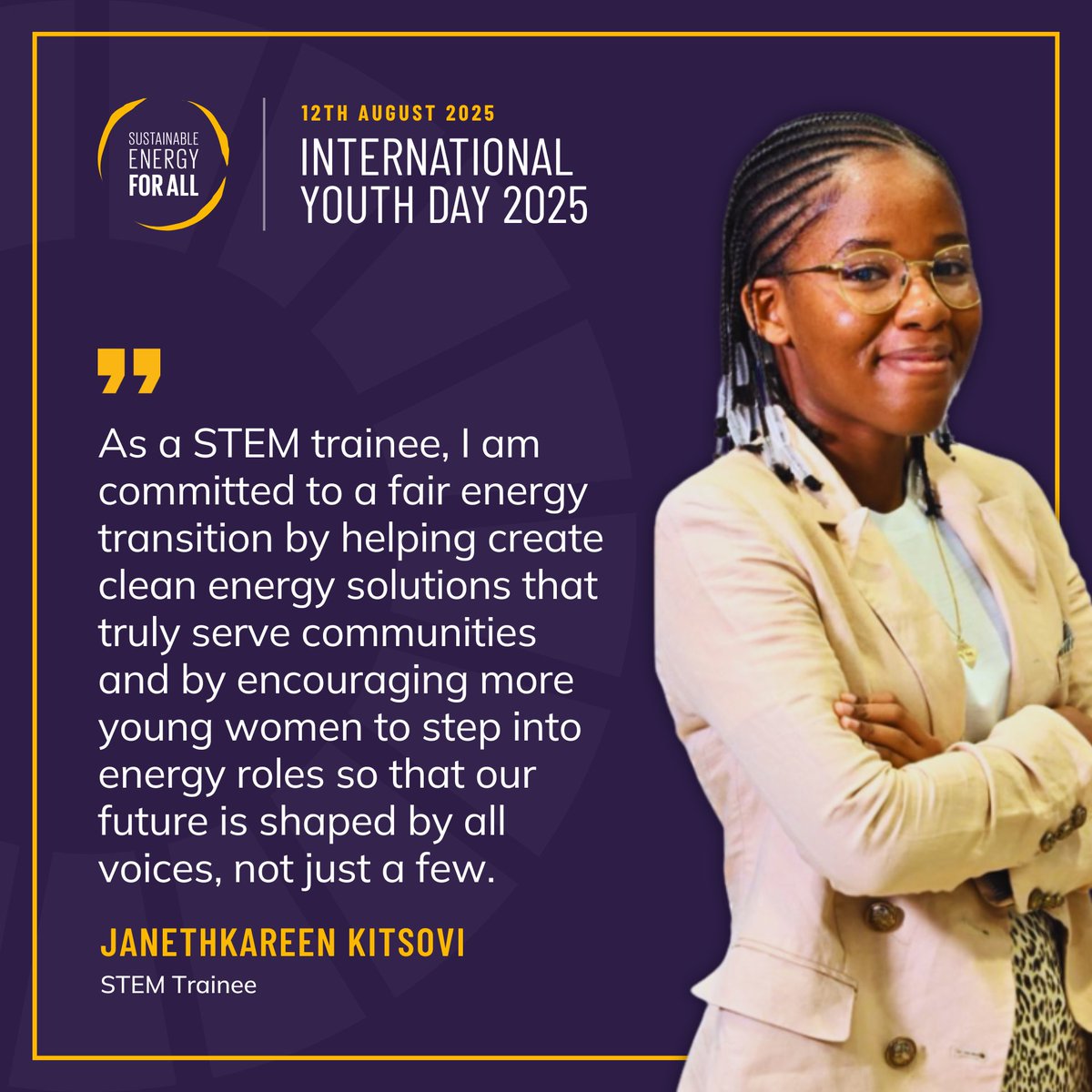 SEforALLorg's tweet photo. 🌍 "As a young woman, what is your commitment to SDG7 and the Just &amp; Equitable Energy Transition?"

For #InternationalYouthDay, we asked our STEM trainees in #Tanzania to reflect on how their local actions are
advancing global goals. https://t.co/pXjWsPceBW