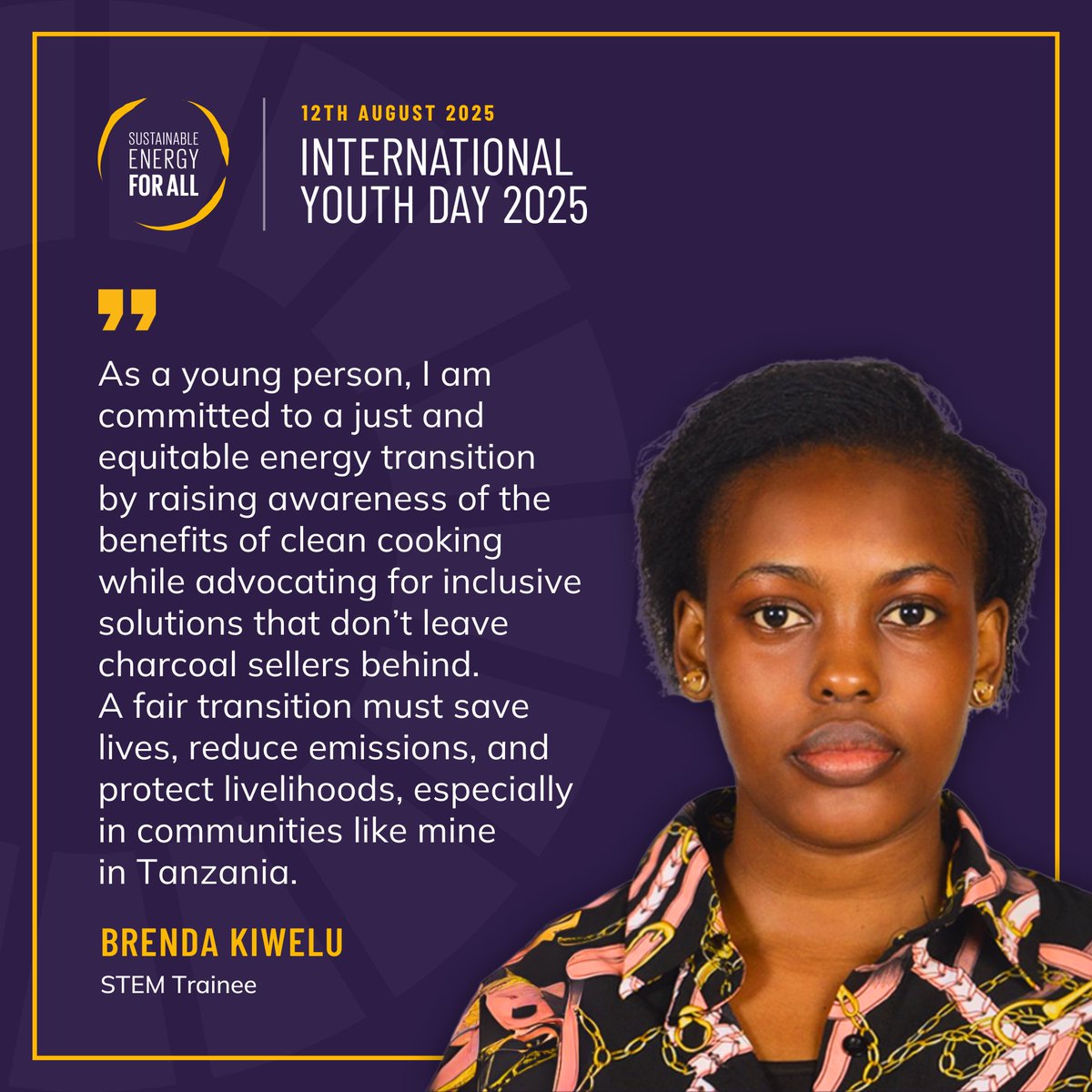 SEforALLorg's tweet photo. 🌍 "As a young woman, what is your commitment to SDG7 and the Just &amp; Equitable Energy Transition?"

For #InternationalYouthDay, we asked our STEM trainees in #Tanzania to reflect on how their local actions are
advancing global goals. https://t.co/pXjWsPceBW