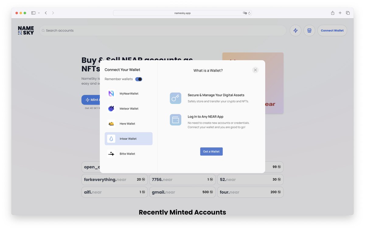 NameSky | NEAR account marketplace tweet media