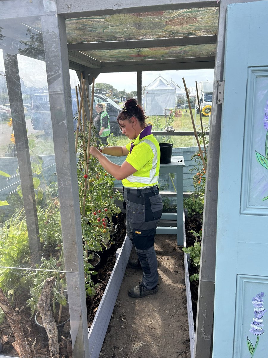 Final day to finish NHS Grow Your Own garden at Southport Flower Show with L1 Hortskills candidates and Apprentices <a href="/OldhamCollege/">Oldham College</a>