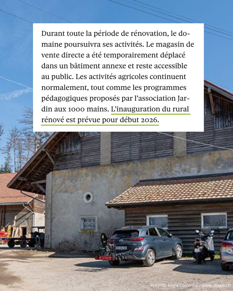 Des travaux ont débuté sur le site de la Ferme de #Rovéréaz pour garantir la sécurité des bâtiments et soutenir les activités agricoles et pédagogiques. Ce chantier s’appuie sur des techniques de construction durables et locales.

<a href="/NLitzistorf/">Natacha Litzistorf</a> 
📰 : <a href="/24heuresch/">24 heures</a>