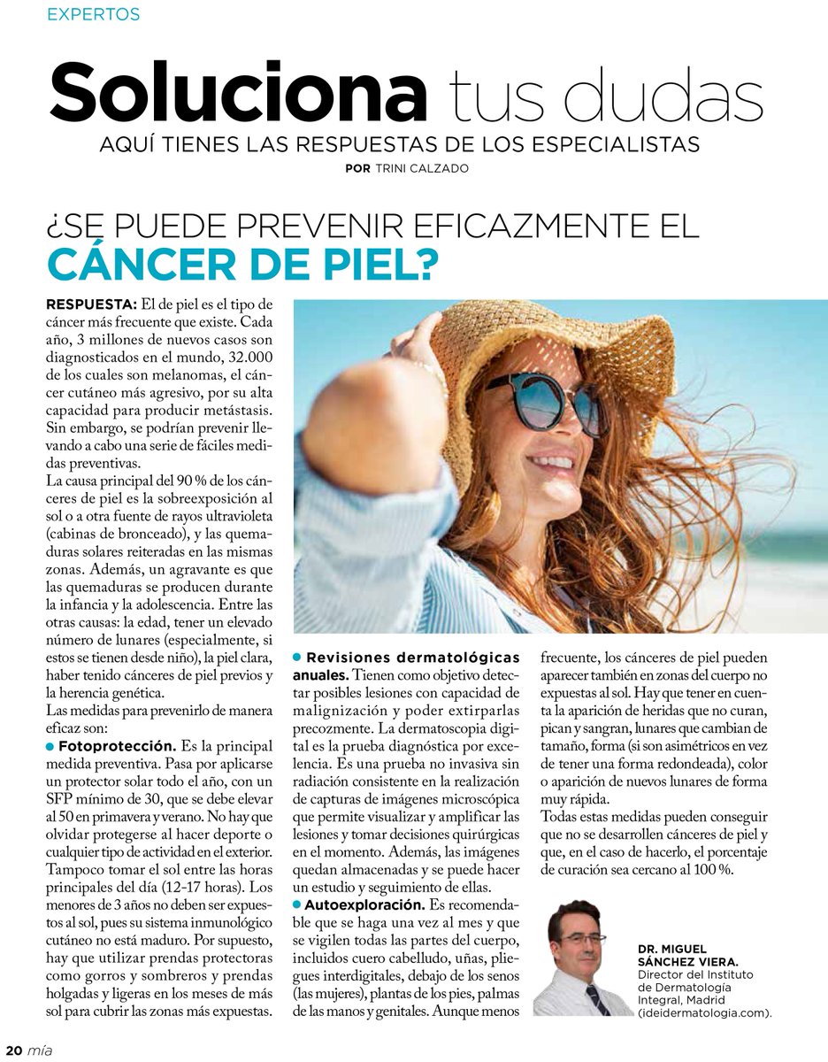 ¿Se puede prevenir eficazmente el #cáncerdepiel? <a href="/MiaRevista/">Mia Revista</a>