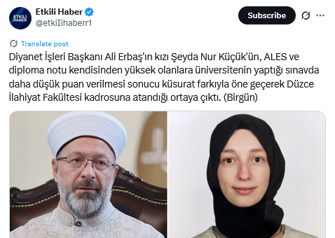 Hakkari Üniversitesi rektörünün (ilahiyat profesörü) 29 kişiyi vicdan azabı duymadan hileyle eleyip son sıradaki oğlunu araştırma görevlisi yaptığı ve buna rağmen tekrar atanabildiği, çürümüş bir sistemde son derece olağan