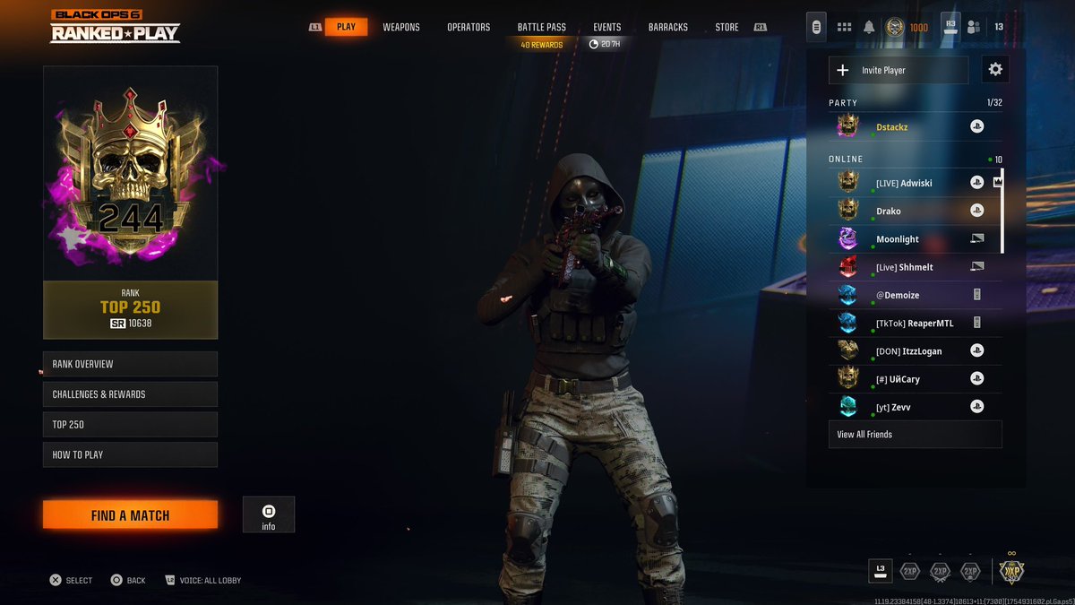 DstackzWZ's tweet image. mp top 250👑 dm for boost! warzone/mp!