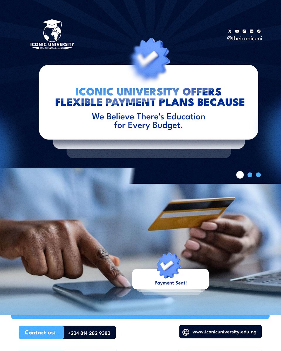 TheIconicUni's tweet image. When it comes to fees payment, Iconic University offers a semester-based payment system, allowing students to manage their finances effectively and pay their fees in installments throughout the year.

#Iconicuniversity #Openuniversity #openlearning #FlexibleLearning