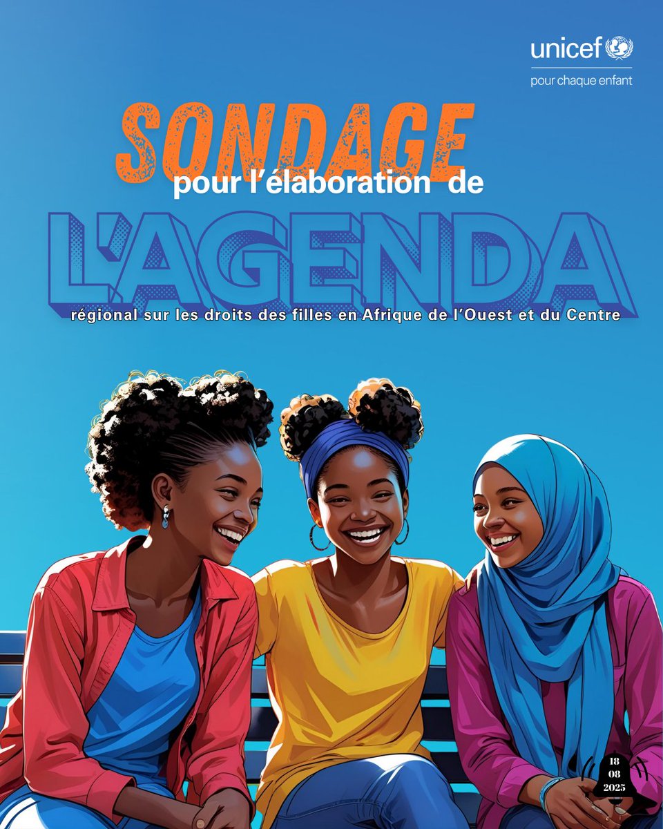 Tu es un(e) jeune togolais(e) ? Participe à ce sondage anonyme qui va contribuer à définir les priorités pour un futur plus juste et égalitaire pour les adolescentes d'Afrique de l'Ouest en 2 min sur 👉
forms.gle/DGCXPJ6T2Sh7pn…
#PourChaqueEnfant, des opportunités #UNICEFTg