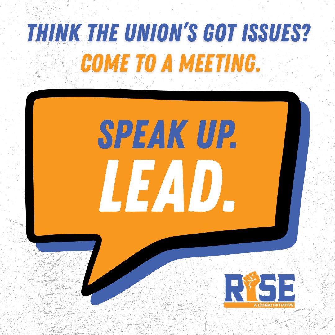 Nobody’s coming to save this #union but US. 
 
RISE trains the members who step up and keep this movement alive. 
 
#LaborersRISE #Union4Life #1U #RISEup