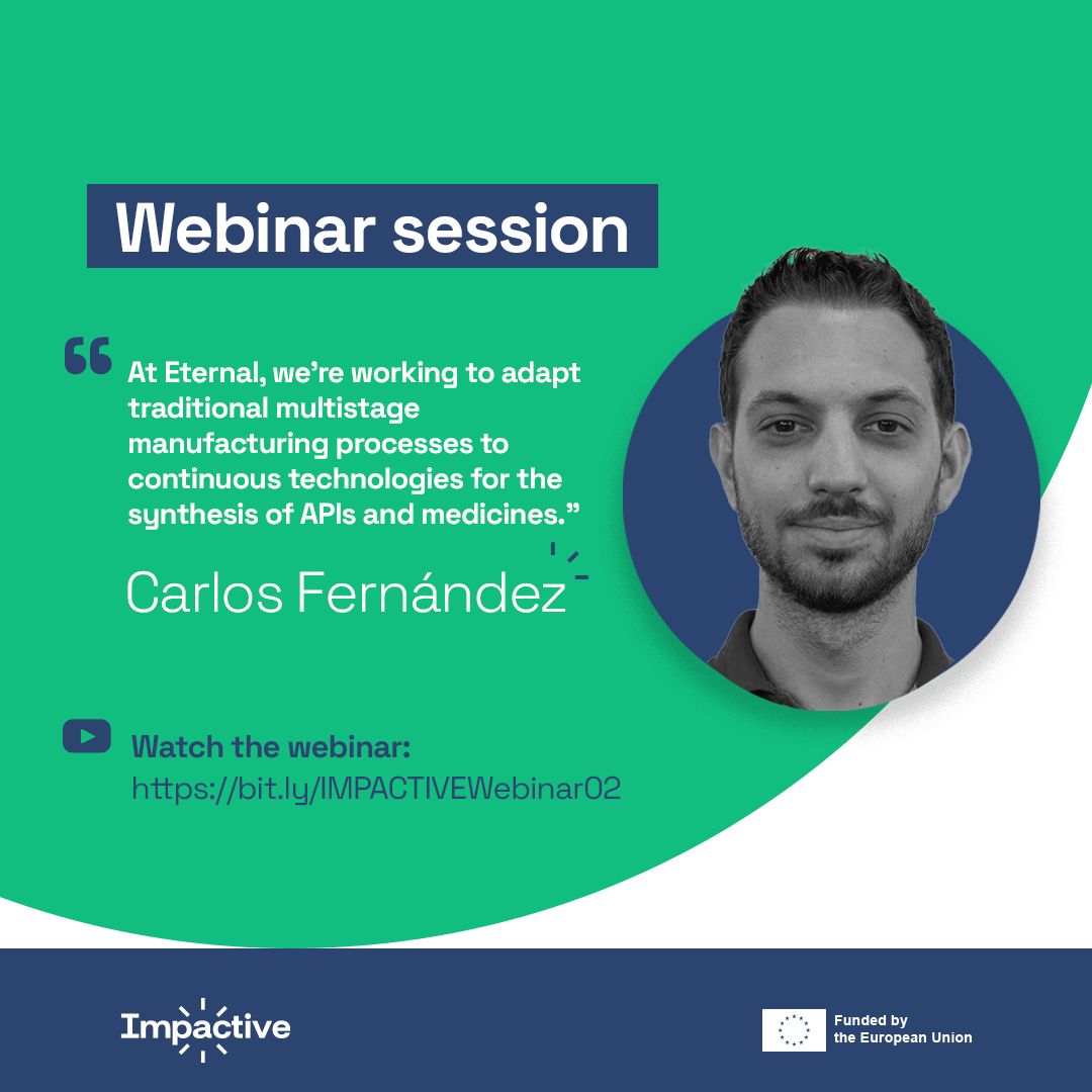 IMPACTIVE is not alone in the mission to make pharmaceuticals greener. Our sister project ETERNAL is also contributing by transitioning to continuous manufacturing processes. Learn more about what this means in our latest #webinar.

🔗 Link here: buff.ly/TRsVtdb