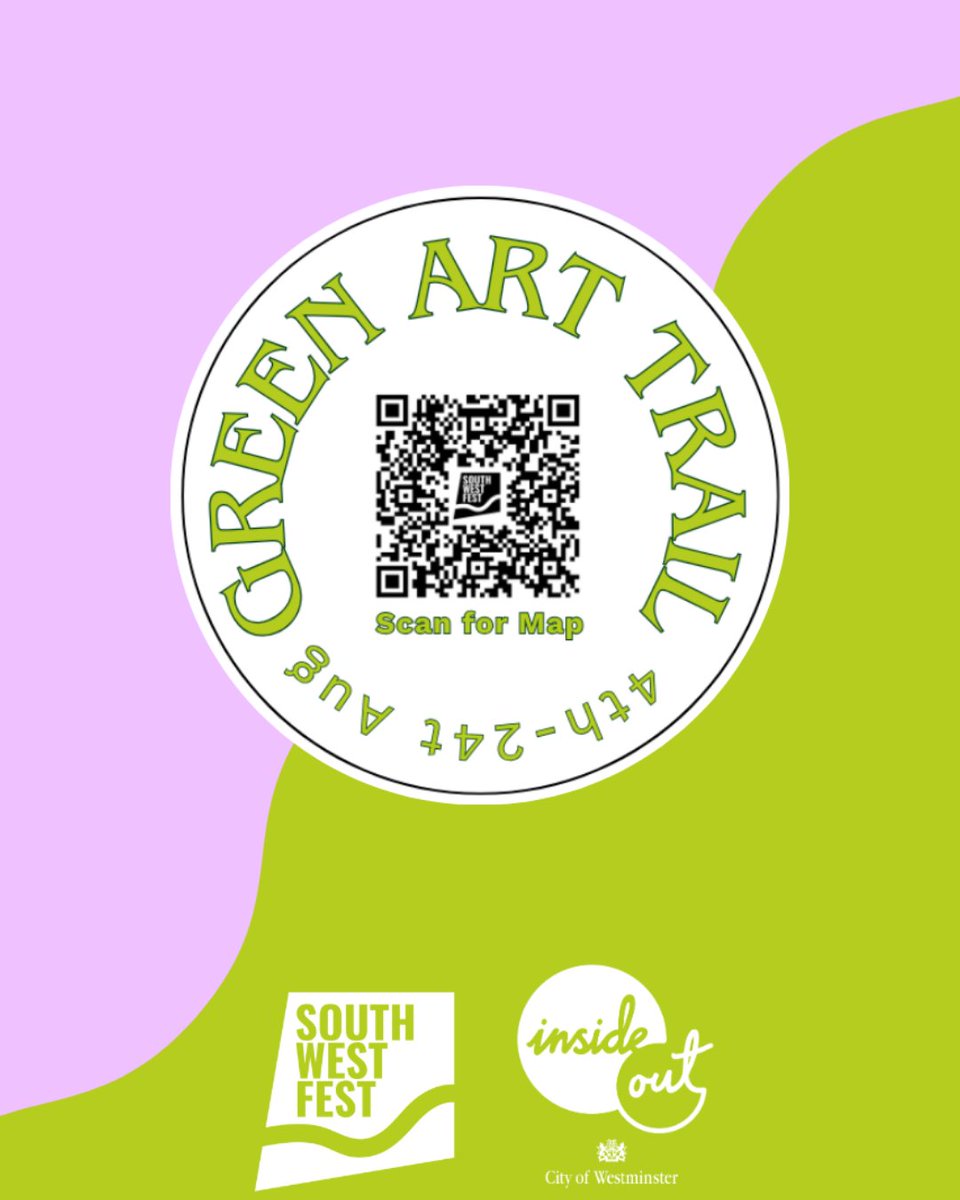 From 4-24 August, the Green Art Trail in Westminster features a banner created by young members of the Green Kids Club and local artists, promoting a message about caring for our planet. Organised by @swfest for the Inside Out Festival. Find the map here: southwestfest.org.uk/the-green-art-…