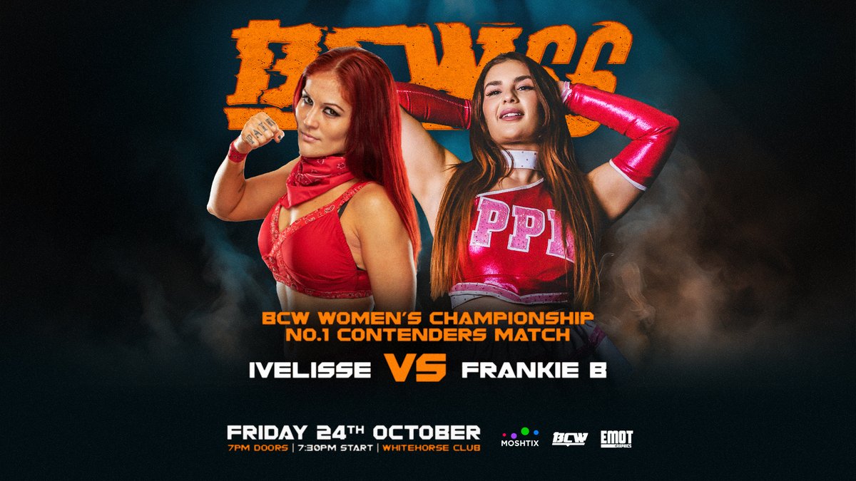 ***BCW 66 MATCH ANNOUNCEMENT***

Our second official match announcement for BATTLE CHAMPIONSHIP WRESTLING 66 is our co-main event featuring the return of LA SICARIA IVELISSE VS one-time BCW Women’s Champion FRANKIE B in a No.1 Contenders Match!

IVELISSE first ventured to the
