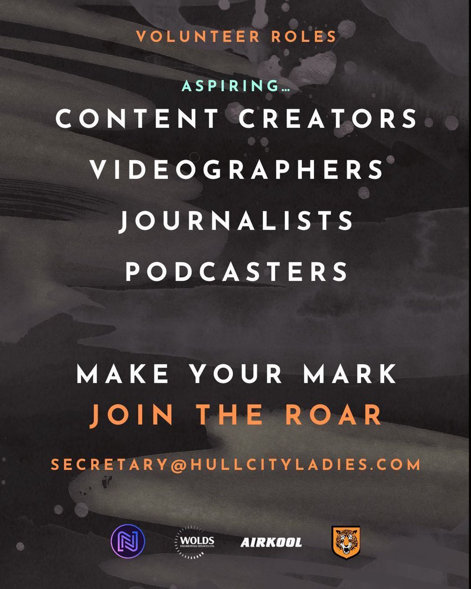 HullCityLFC's tweet photo. Join the Roar

We are looking for aspiring #creatives, who are passionate about community and women’s football, who want to influence and share our story through our city

Reach out now!

#contentcreators #videographers #podcast https://t.co/490SyHcecb