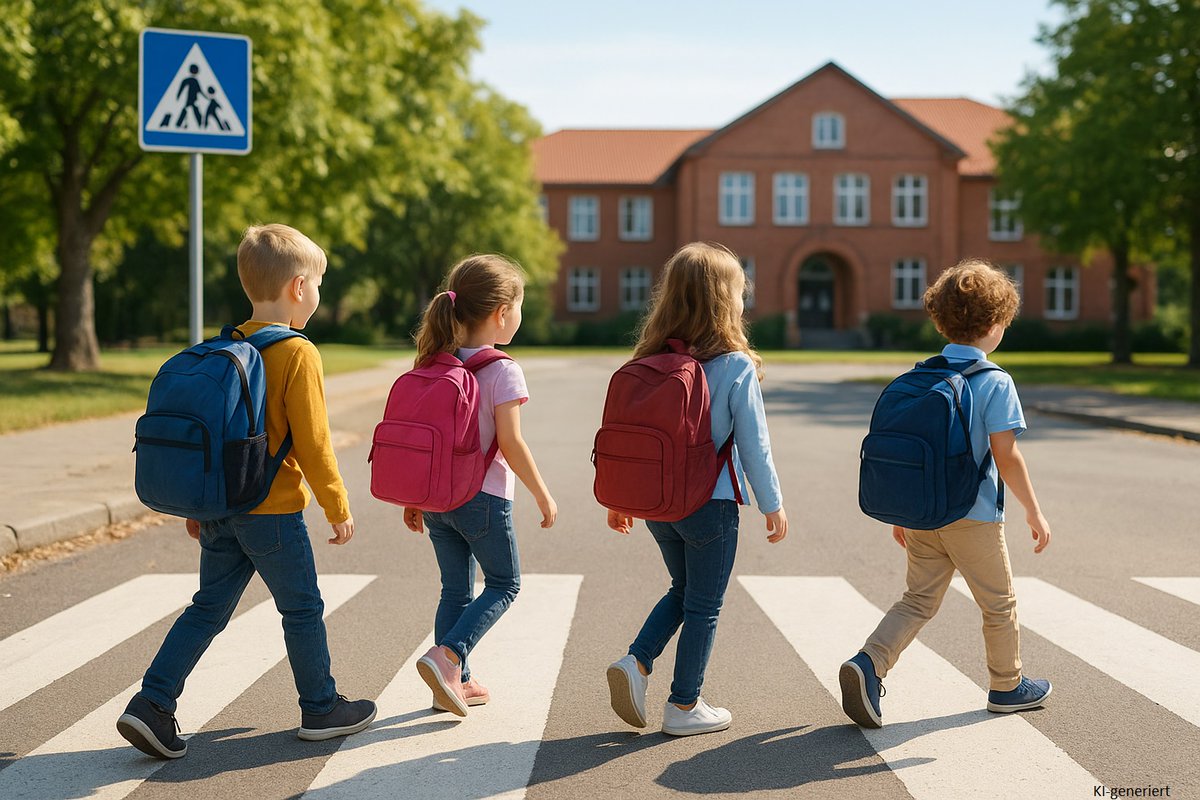 In diesen Tagen beginnt für viele #Schüler das neue #Schuljahr. Manche sind zum ersten Mal allein unterwegs.🚶‍♂️🚶‍♀️🎒 
Deshalb: 
➡️ Fahrt langsam an Schulen und Haltestellen❕
➡️ Rechnet mit plötzlichem Stehenbleiben o. Loslaufen❕
➡️ Seid ein #Vorbild – haltet euch an Regeln❕