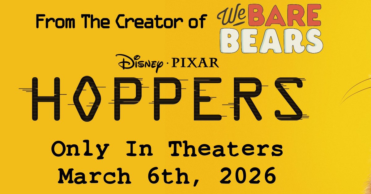 SoapySoapster's tweet photo. I hope it doesnt flop thats all.
MARCH 6, SAVE THE DATE YALL, DONT LET HOPPERS FLOP LIKE ELIO DID #GoSeeHoppers #pixarhoppers https://t.co/z8kiD3QVQt