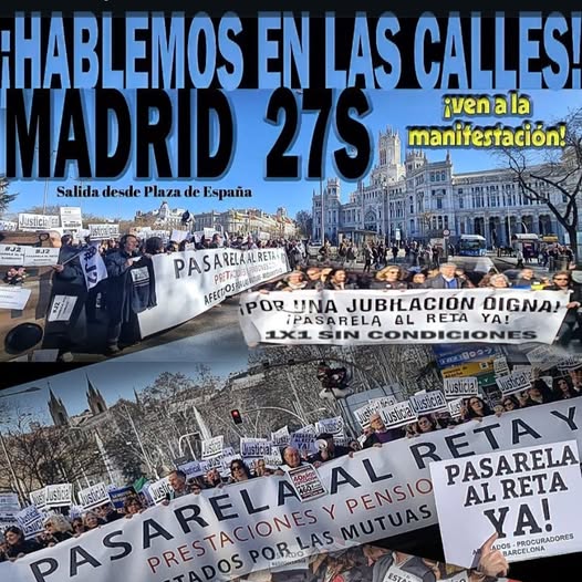 MANIFESTACIÓN 27 SEP.   
PASARELA AL RETA YA!!!      

#Arquitectos #Abogados #Procuradores #Aparejadores #Ingenieros #Arquitectura #PasarelaAlReta #PasarelaAlRetaYA #AlRetaVamosTodos #Pasarela1x1AlRetaParaTodos #YoVoyMadrid27S <a href="/plataformareta/">plataformapasarelaalreta</a> <a href="/COAGPontevedra/">COAGPontevedra</a> <a href="/arquitectosCOAG/">Colexio de Arquitectos de Galicia</a>