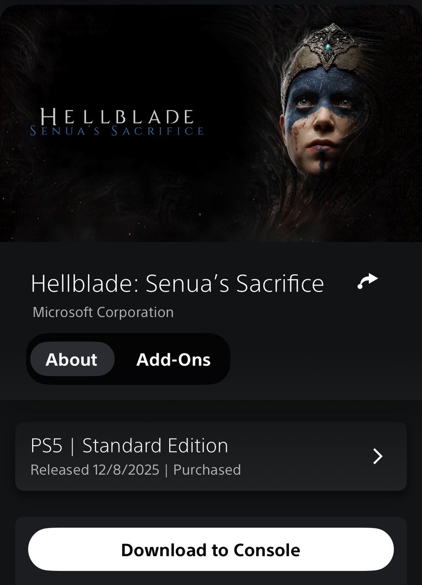 Reminder: if you own the first Hellblade on PS4 you can claim the PS5 version for free! 👍