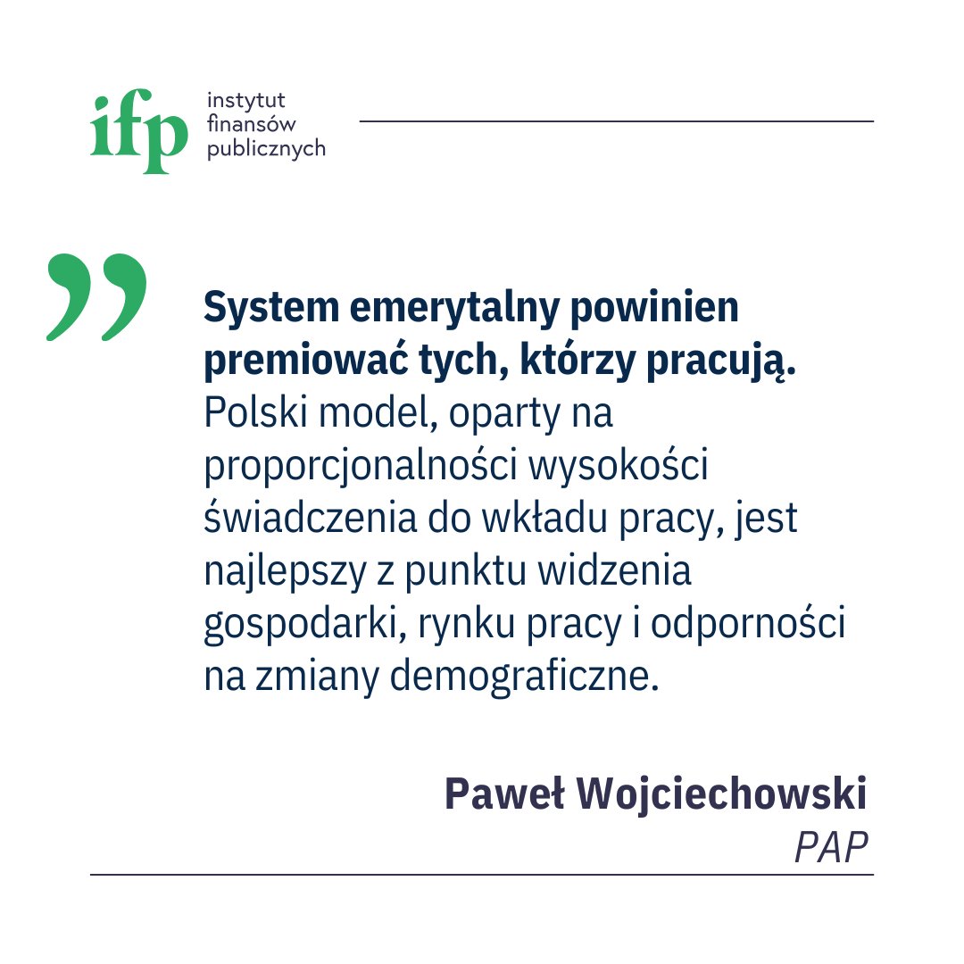 Instytut Finansów Publicznych (@ifp_orgpl) on Twitter photo "Dopóki system powszechny nie zostanie rzeczywiście upowszechniony, podnoszenie wieku emerytalnego tylko pogłębi nierówności" – tak Koncepcję Rozwoju Kraju 2050 komentuje były minister finansów prof. Paweł Wojciechowski <a href="/PawelWoj_prof/">Paweł Wojciechowski</a>.
W Koncepcji Rozwoju Kraju 2050 rząd przyjął "Dopóki system powszechny nie zostanie rzeczywiście upowszechniony, podnoszenie wieku emerytalnego tylko pogłębi nierówności" – tak Koncepcję Rozwoju Kraju 2050 komentuje były minister finansów prof. Paweł Wojciechowski <a href="/PawelWoj_prof/">Paweł Wojciechowski</a>.
W Koncepcji Rozwoju Kraju 2050 rząd przyjął