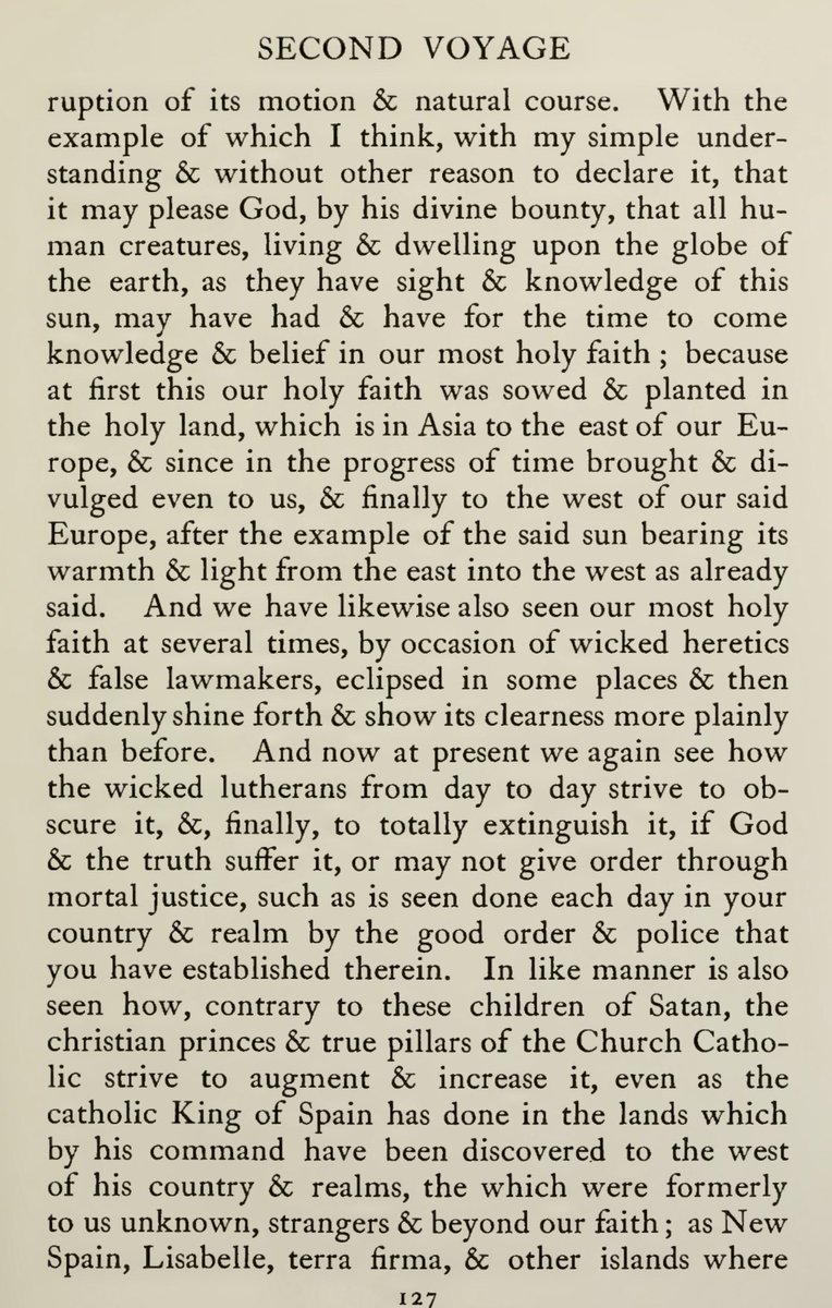 Last1Library's tweet image. “To the most Christian King”: 

Letter of Jacques Cartier to King Francis I of France of during his second voyage to America (Canada). 

Here he details with much passion his objective in increasing the Christian faith in the new world. 📜