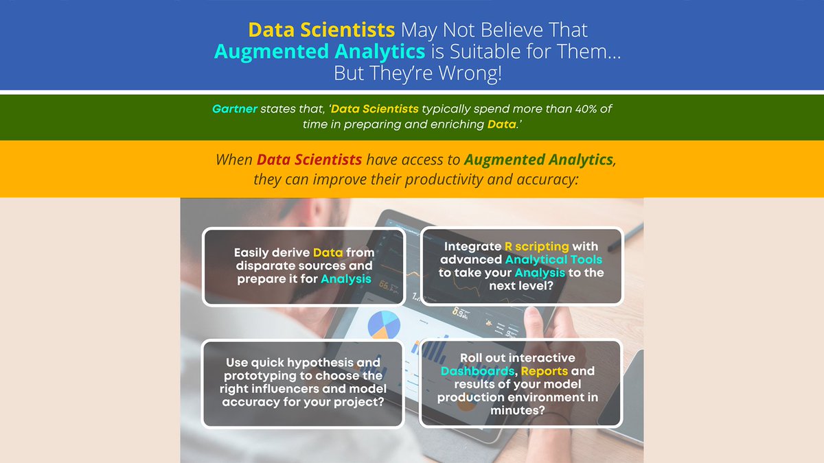 ElegantMicroWeb's tweet image. YES! Data Scientists CAN use augmented analytics too!
smarten.com/blog/augmented…
#AugmentedAnalytics4DataScientists #AdvancedAnalyticsAdvantages #AssistedPredictiveModeling #CitizenDataScientist #ReportSoftware #SelfServeDataPreparation #SelfServeETL #SmartDataVisualization