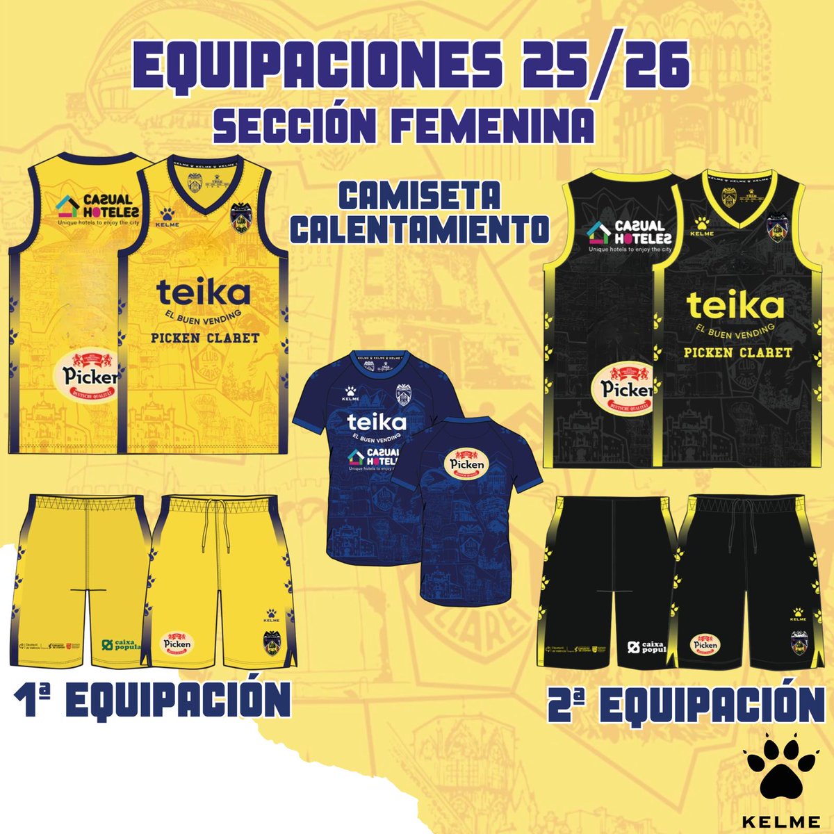 🎽🏀 Equipaciones de juego   <a href="/Kelmesports/">KELME España</a> - Temporada 2025/2026 👇 #orgulloAmarillo