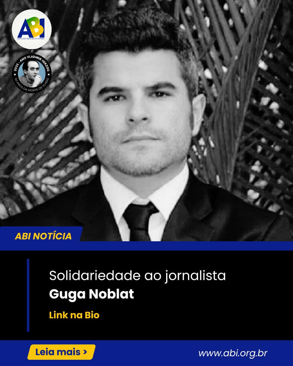 A ABI, por meio de sua Comissão de Defesa da Liberdade de Imprensa e dos Direitos Humanos, se solidariza com o jornalista Guga Noblat, agredido covardemente na tarde desta quarta-feira (6/8) pelo deputado federal Paulo Bilynski (PL-SP).
abi.org.br 
#ABI #guganoblat