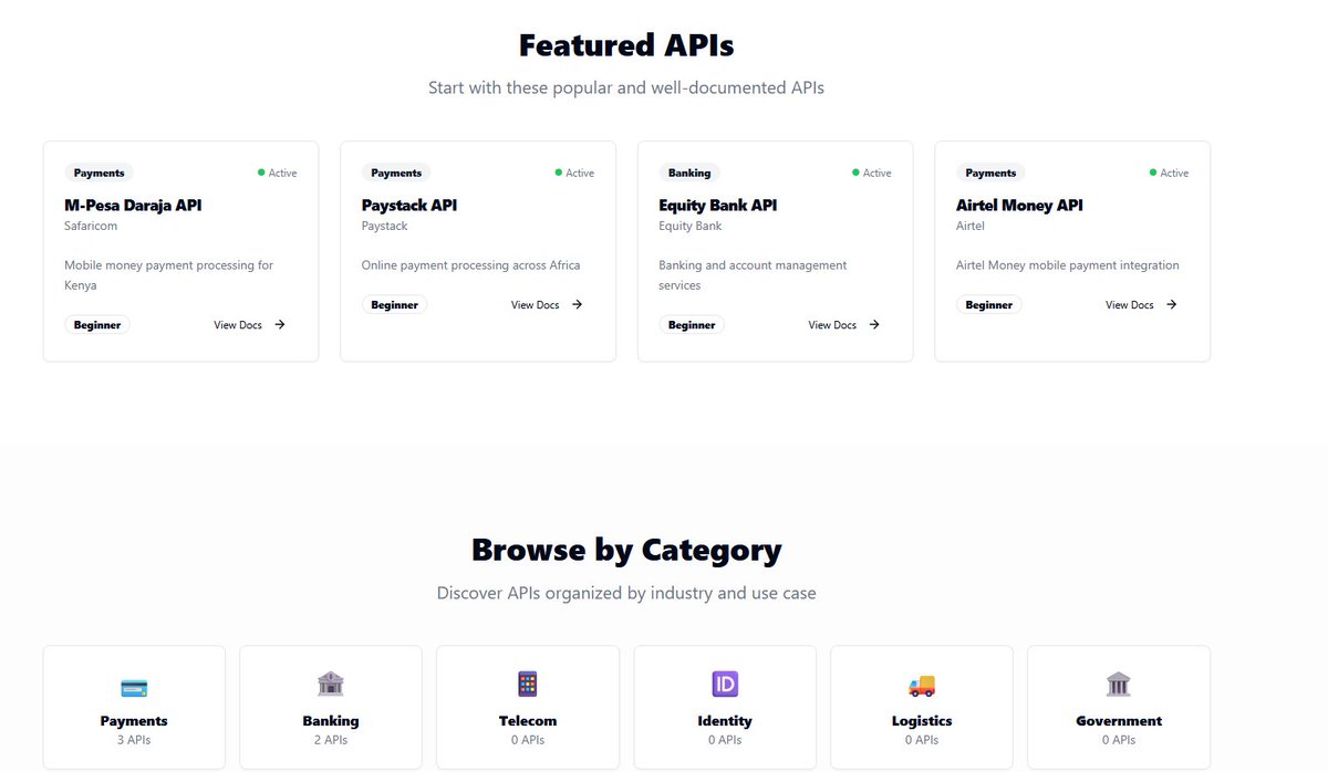 msnmongare's tweet photo. Something exciting for the developer community coming soon… 👀
A platform bringing Africa’s banks, telcos &amp; orgs clean, simplified, human-friendly API docs.
Test endpoints, copy code, integrate faster.
For developers, by developers. 👌 https://t.co/OJ7bpAe8tJ