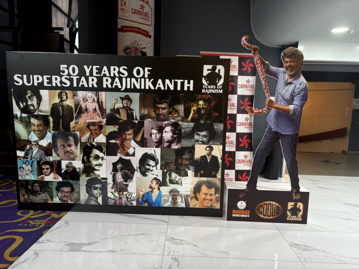 CarnivalCSG's tweet photo. Not just a movie — it’s a legendary celebration! 🔥🎉

get ready to feel the Thalaivar's magic in #Coolie on August 14!

#CoolieFromAug14 https://t.co/3GwCHJGu8N