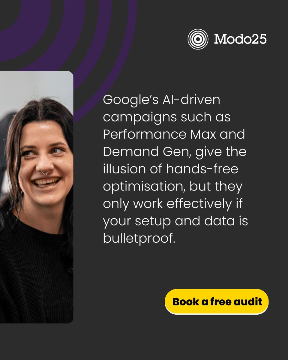 InModo25 (@inmodo25) on Twitter photo Is your performance marketing really AI-ready?
With AI powering platforms like Google and Meta, poor data and tracking can seriously hold you back.
We’re offering a free AI-readiness audit.
Email us at agency@modo25.com or head over to our website hubs.la/Q03Cjs1T0 Is your performance marketing really AI-ready?
With AI powering platforms like Google and Meta, poor data and tracking can seriously hold you back.
We’re offering a free AI-readiness audit.
Email us at agency@modo25.com or head over to our website hubs.la/Q03Cjs1T0