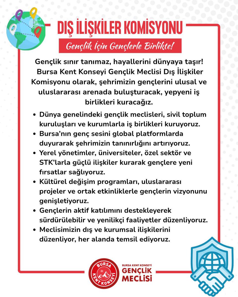BursaGenclikMec's tweet photo. YENİ KOMİSYONLARIMIZ KURULDU 🎉

Gençlik, şehrin en dinamik gücü… Bursa Kent Konseyi Gençlik Meclisi olarak 12 Ağustos Uluslararası Gençlik Günü’nde, gençlerin sesi ve gücü olmaya devam etmek için yeni bir adım atıyoruz! https://t.co/tn1W9W7Abp