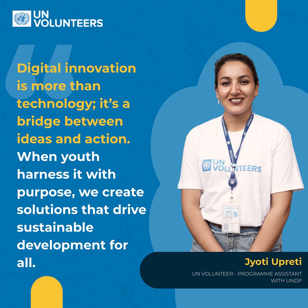 UNV Nepal (@unvnepal) on Twitter photo This International Youth Day 2025, we celebrate the power of young minds turning ideas into action. 🌍
From digital innovation to grassroots change, youth everywhere are building solutions that create a better, more inclusive future for all.
#IYD2025 #Youth4SDGs #UNVolunteers This International Youth Day 2025, we celebrate the power of young minds turning ideas into action. 🌍
From digital innovation to grassroots change, youth everywhere are building solutions that create a better, more inclusive future for all.
#IYD2025 #Youth4SDGs #UNVolunteers