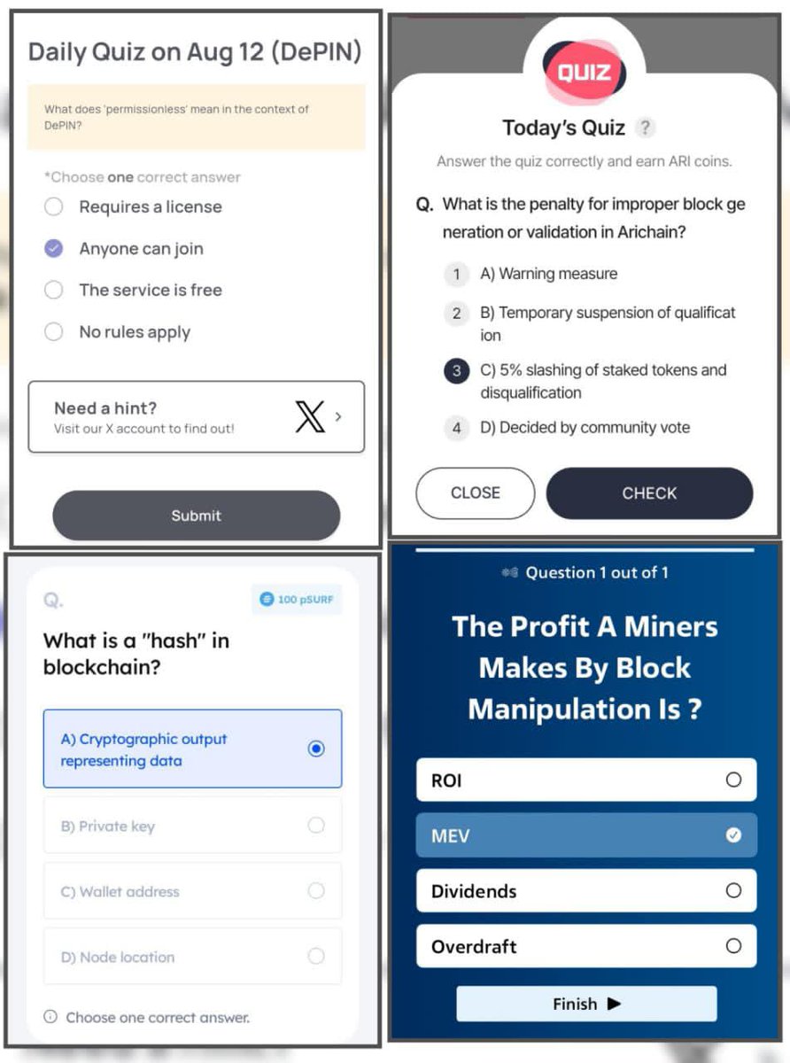 Chidavidcrypto's tweet photo. 📅 12 Aug 2025 — Daily Quiz Answers 💡

1️⃣ ARI Wallet ➤ Option C
2️⃣ SPUR Protocol ➤ Option B
3️⃣ Xenea Wallet ➤ Option B
4️⃣ Marina Protocol ➤ Option A

#xeneaquiz #marinaprotocol #Arichain #SpurProtocol https://t.co/hcqyZcvqAf