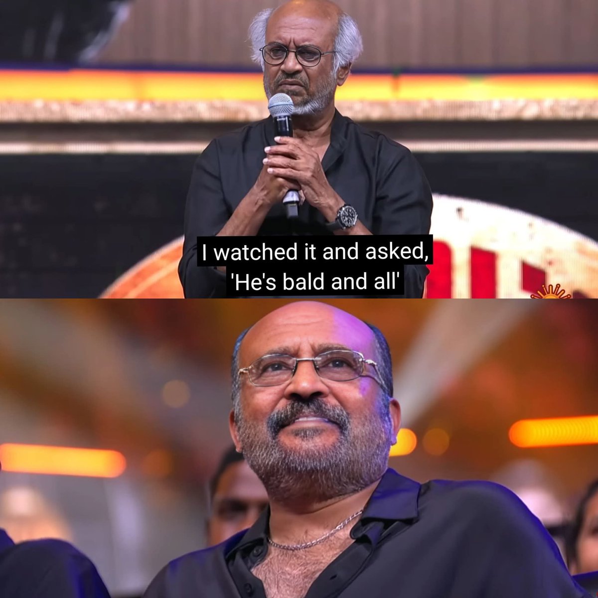 Deepak2Agnal's tweet photo. What if shobin speaked like~

ஹீரோ யாருன்னு லோகேஷ் கிட்ட கேட்டேன் ரஜினின்னு சொன்னாரு.. ரஜினியா 74 வயசு ஆயிடுச்சு கிழட்டு பையன் சொட்ட மண்டையோட... அதுவும் அரசியலுக்கு போறதா இருந்தாரு அப்புறம் உடம்பு ஒத்துழைக்கலைன்னு அரசியல் வரலைன்னு சொன்னாரு.. இப்போ படம் நடிக்க மட்டும் உடம்பு ஒத்துழைக்குதா அப்படின்னு கேட்டேன்.. 

ஹா ஹா ஹா.😅 ஆனா உண்மையிலேயே ரஜினி ஒரு அற்புதமான ஆக்டர் பென்டாஸ்டிக்...இந்த வயசுலயும் அந்த ஸ்டைல் அவர் கிட்ட மாறவே இல்லை சூப்பர் ஸ்டார் அவர் மட்டும்தான்..Hatsoff