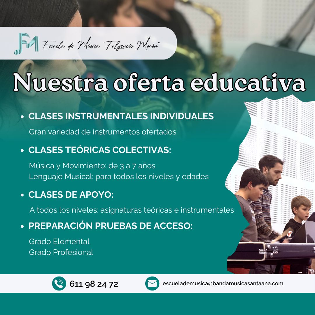 🚨 Última llamada para tu matrícula 𝗚𝗥𝗔𝗧𝗜𝗦 🚨

Hemos ampliado el plazo, ¡y tú puedes unirte a nuestra escuela ahora! 👉 forms.gle/BKxeMZtB9E35bw…

🎺 Aprende el instrumento que te apasiona
🎶 Descubre el lenguaje musical
📚 Refuerza tus conocimientos
🏆 Prepárate para pruebas