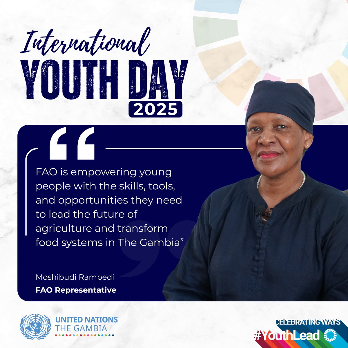 FAO Gambia (@faogambia) on Twitter photo Happy International Youth Day
The <a href="/FAO/">Food and Agriculture Organization</a> 🇬🇲 CPF 2024-2028 puts young people at the heart of agricultural transformation in The Gambia, empowering them to lead, innovate, and secure a better food future for all.
#YouthLead
#IYD2025 Happy International Youth Day
The <a href="/FAO/">Food and Agriculture Organization</a> 🇬🇲 CPF 2024-2028 puts young people at the heart of agricultural transformation in The Gambia, empowering them to lead, innovate, and secure a better food future for all.
#YouthLead
#IYD2025