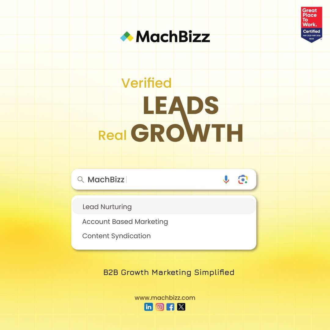 machbizz's tweet image. Growth Marketing means 𝐌𝐚𝐜𝐡𝐁𝐢𝐳𝐳, your complete B2B growth partner for verified leads and accelerated business expansion.

#machbizz #brandingpost #adpost #b2bmarketing #brandmarketing