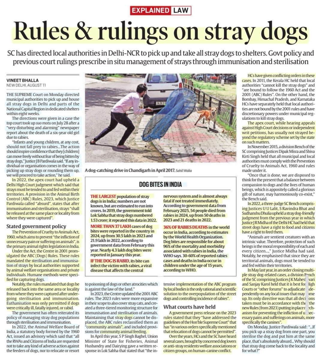 imRavikantYadav's tweet photo. Rules &amp; rulings on Stray dogs

:Details by Sh Vineet Bhalla

#straydogs #supremecourtindia #straydogsmenace #straydogcontrol #Sterilization #Immunisation 
#CommunityAnimals #dogs 
#dogbites #Rabid #rabies 
#ABCRules2023
#cruelty #animals #feeding
#Law #policy

#UPSC https://t.co/NKiQxFdZqW