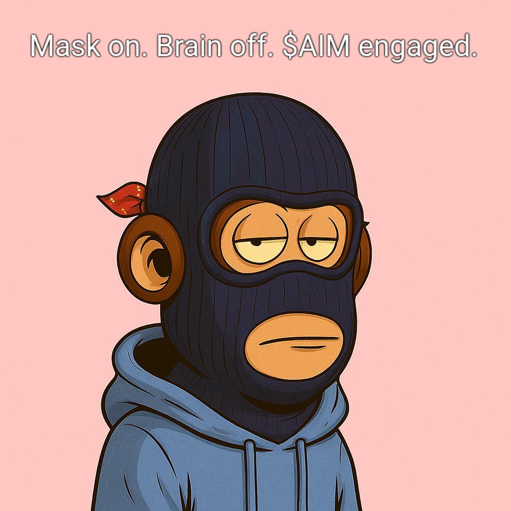 web3BIGGEE's tweet photo. Here’s one that’ll grab attention, make people laugh, and still push $AIM hype:

First they laughed at my mask… now they’re asking which exchange I bought $AIM on. 🐒🚀 
#ApesInMask 
#AIM
#CryptoMeme https://t.co/1dFTwjY2KZ