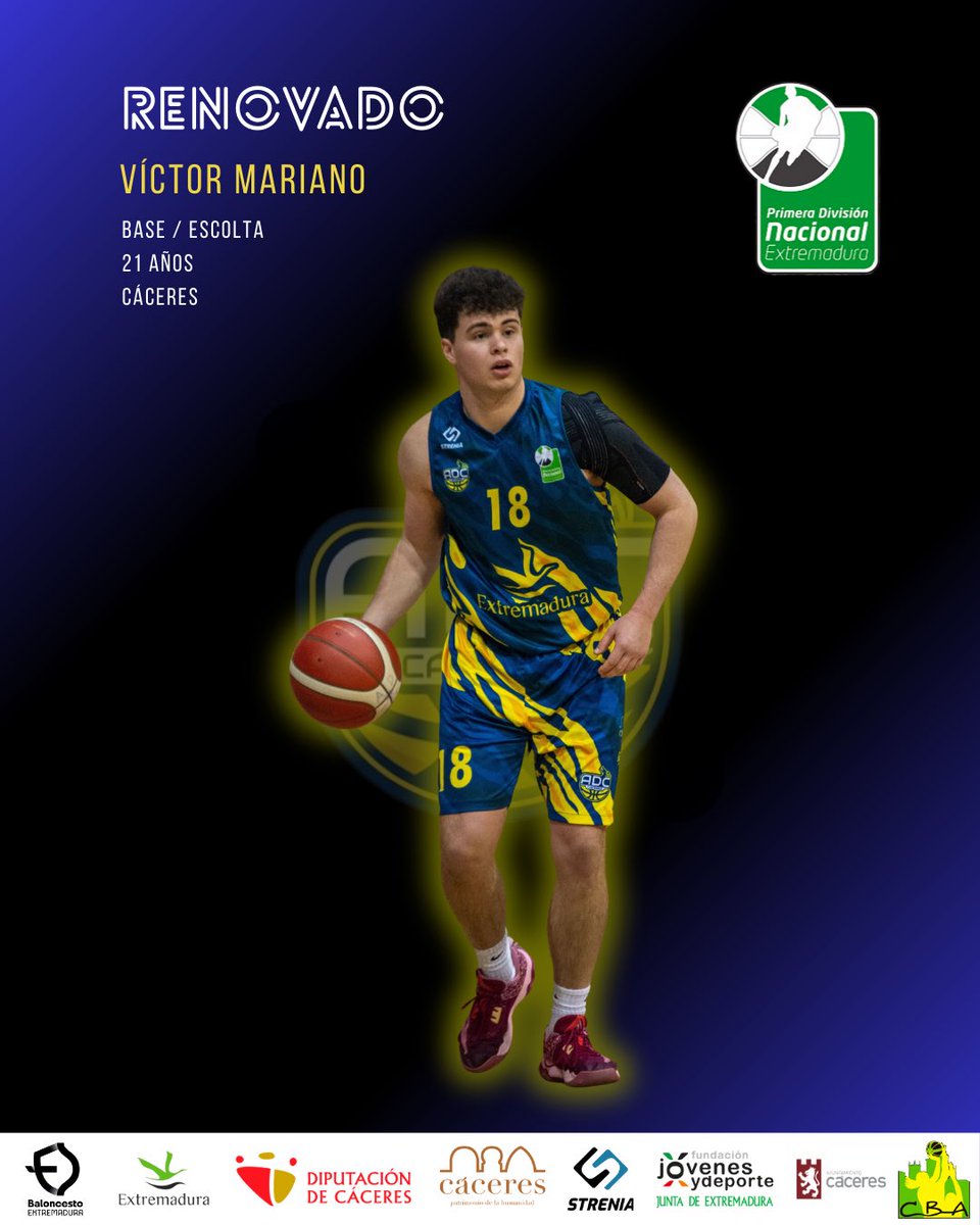 Víctor Mariano. Renovado ✅

Víctor, renueva un año más en nuestro club tras realizar una gran año la temporada pasada, al igual que todo el equipo.💪🏻

 ⛹️El base/escolta de 21 años seguirá creciendo en el club, y se convierte en el cuarto jugador confirmado de la plantilla.
