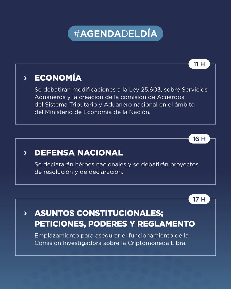 🗓️ | Esta es la agenda del día en Diputados 👇