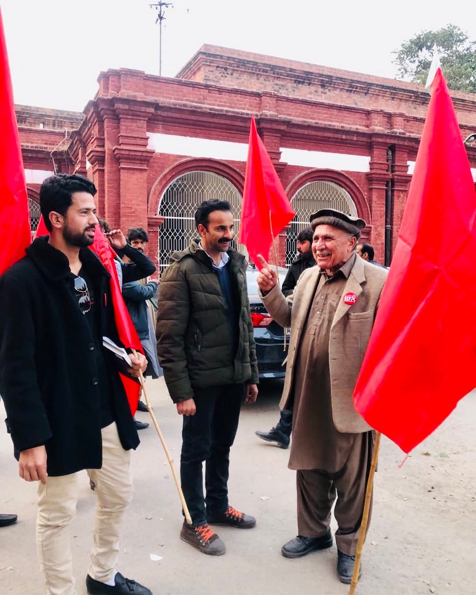 Comrade Ehsan Ali is out and holding the red flag again!